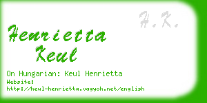 henrietta keul business card